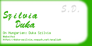 szilvia duka business card